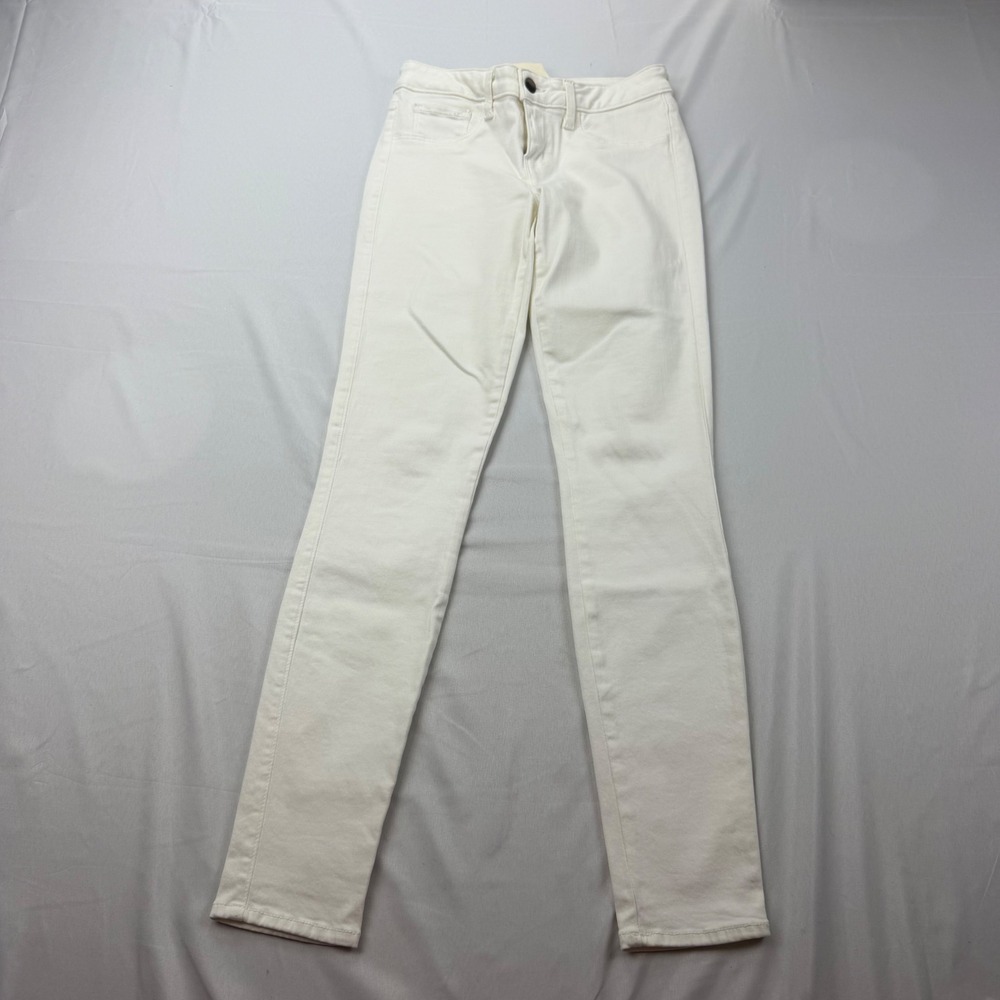 L'AGENCE Chantal Low Rise Skinny Jeans Women 26 White Stretch Denim Blanc